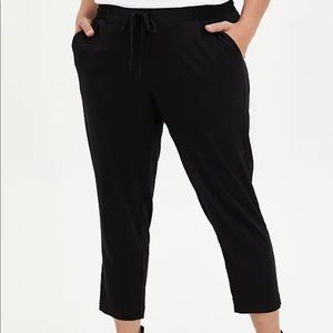 DRAWCORD TROUSER - STRETCH CHALLIS BLACK